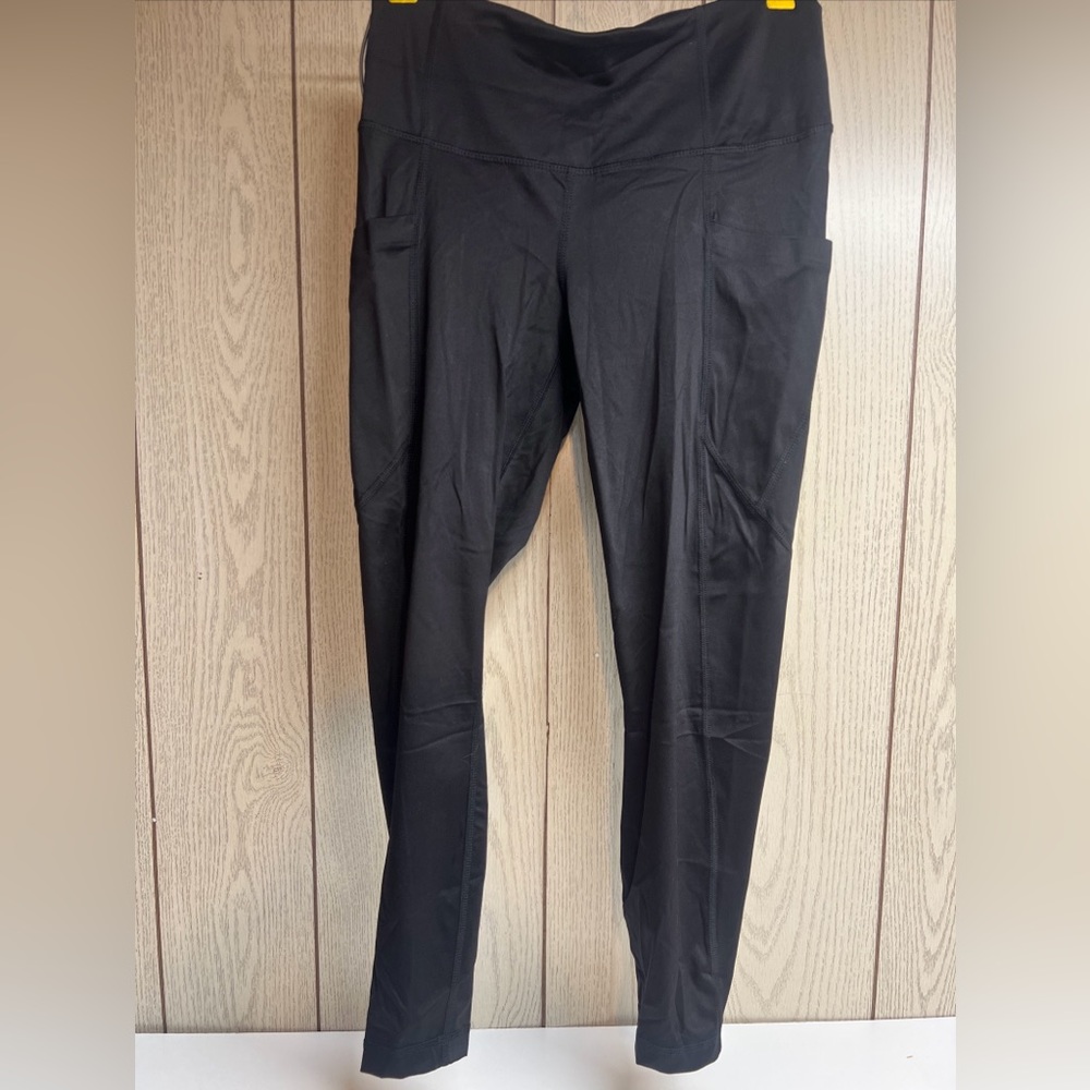 Member's Mark Women Active Perforated Pocket Black Medium Leggings High Rise EUC
